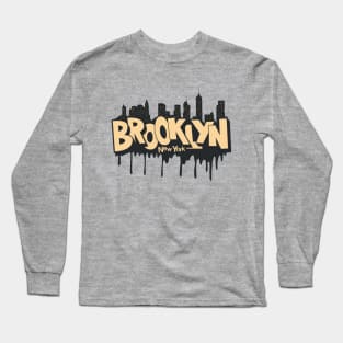 New York Brooklyn - Brooklyn Schriftzug - Brooklyn Logo mit skyline Long Sleeve T-Shirt